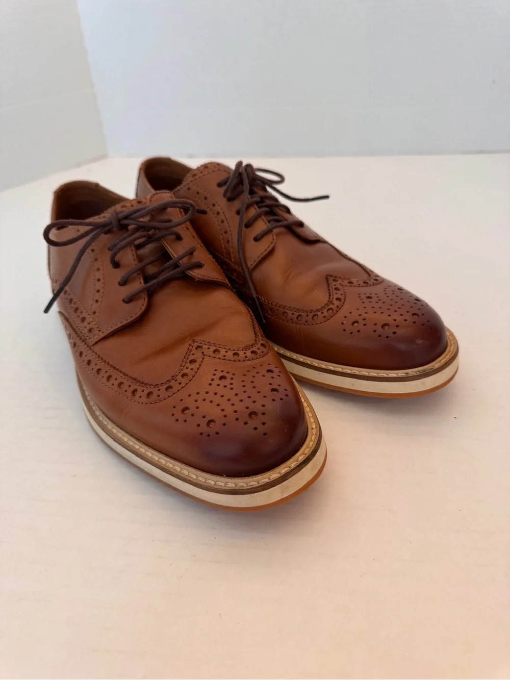 Cole Haan Men's Morse Grand Wingtip Oxford Shoes Chestnut Brown Size 8.5 Sneaker